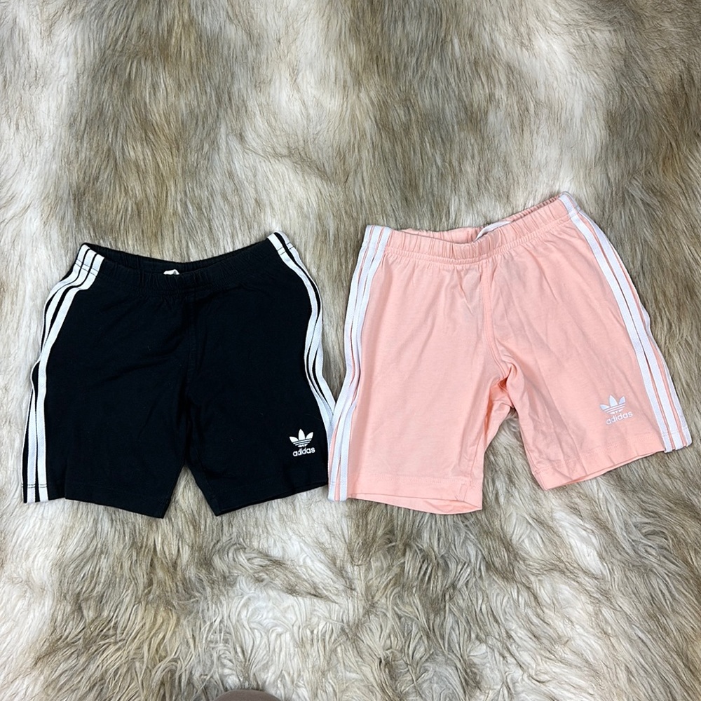 Adidas Girls 4T Biker Shorts 2-Pack Black & Peach